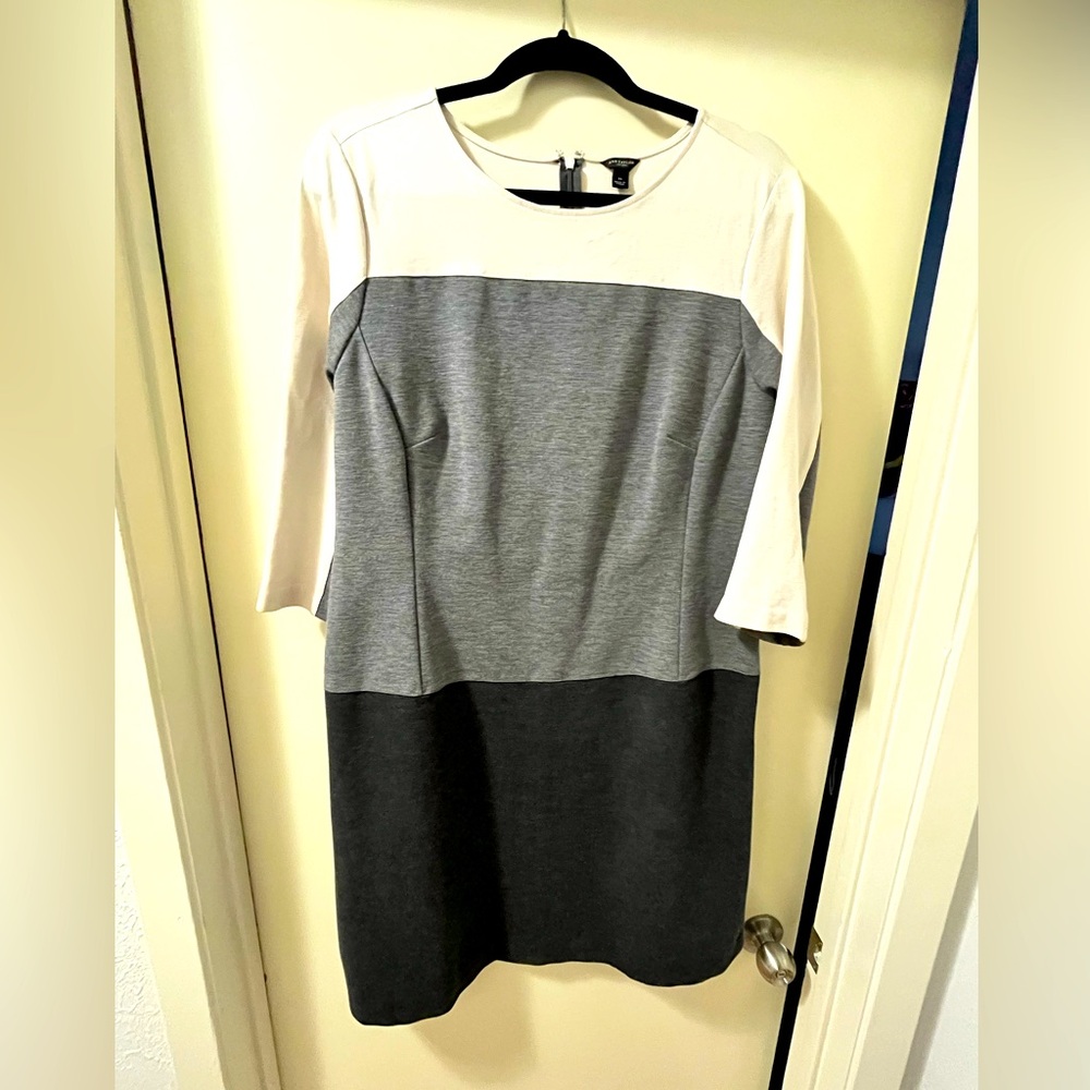 Ann Taylor 3/4 sleeve Color block dress size 14